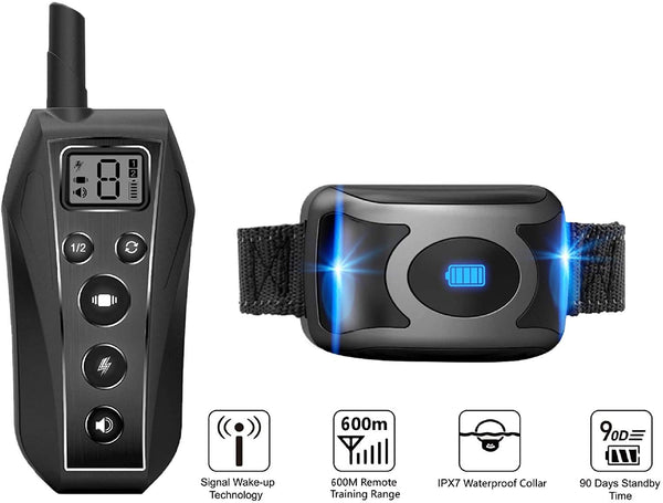 650 Yard Waterproof Remote Dog Training Shock Collar with 40 Days of Rechargeable Battery Life for Small Medium Large Dogs