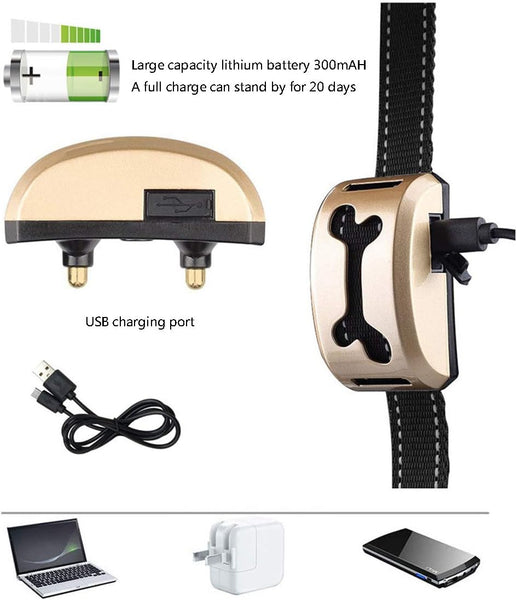 Dog Bark Collar, Adjustable Waterproof Dog Training Collar, Barking Control Dog Shock Collar, Small and Medium Large Dog Cat