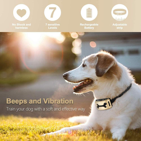 Dog Bark Collar, Adjustable Waterproof Dog Training Collar, Barking Control Dog Shock Collar, Small and Medium Large Dog Cat