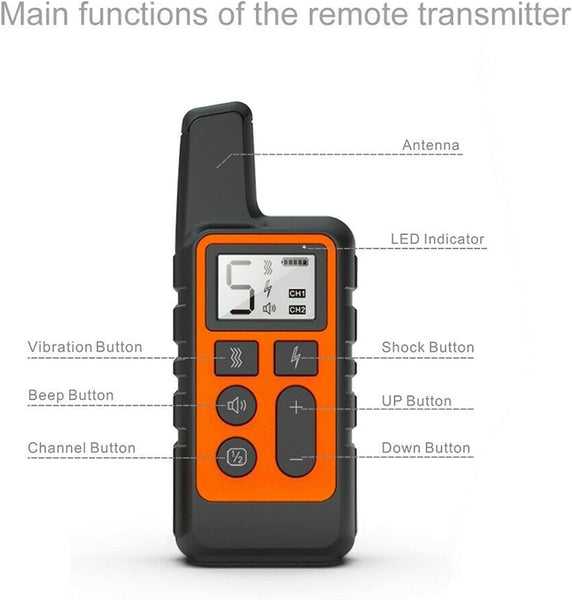 Vibrating Collar for Dogs Electric Dog Collar with Remote Control Long Distance 500M Waterproof 3 Function Modes Suitable for All Types of Dogs