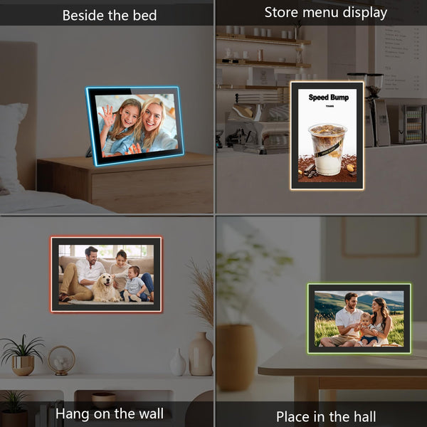 10.1 Inch Smart WiFi Digital Photo Frame 1280x800 IPS LCD Touch Screen, Auto-Rotate Portrait and Landscape, Share Moments Instantly via Frameo App from Anywhere