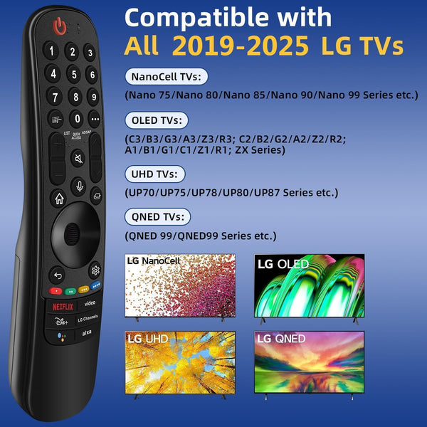 Replacement for LG TV Remote, for All 2019-2025 LG Remote Control for Smart TV with Voice and Pointer Function, for LG Magic Remote