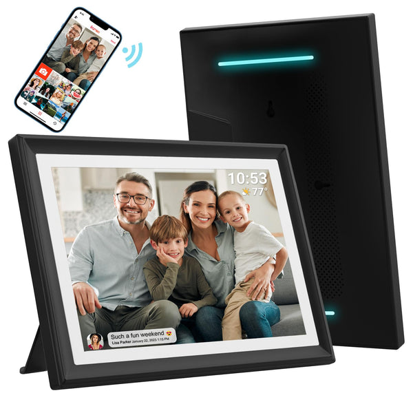 10.1 Inch Smart WiFi Digital Photo Frame 1280x800 IPS LCD Touch Screen, Auto-Rotate Portrait and Landscape, Share Moments Instantly via Frameo App from Anywhere