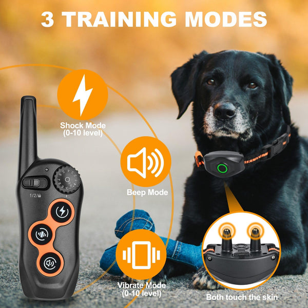 Dog Training Collar with 1 Collar,  IPX7 Waterproof Dog Shock Collar with Remote Range 1300ft  for Small Medium Large Dogs