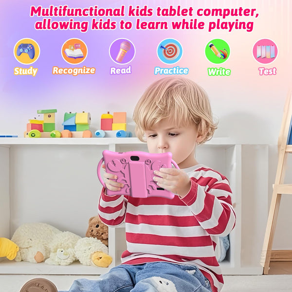 Android Kids Tablet 7 inch Tablets for Kids, 4GB RAM 32GB ROM Quad Core Toddler Tablet with Shockproof Case, Parental Control, WiFi, Bluetooth, 3000mAh Battery, Dual Camera, Educational, Game, Blue