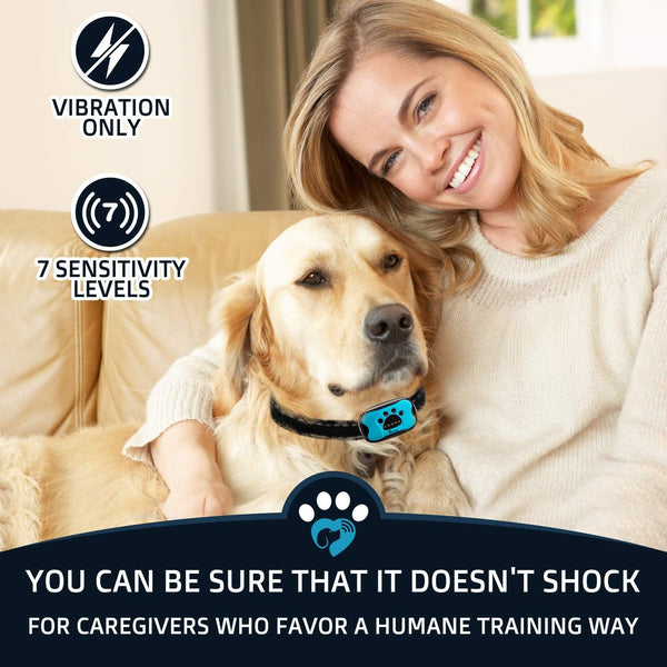 Anti Bark Collar, No Shock Training Dog Collar,  Humane with Vibration and Sound Barking Collar for Small Medium Large Dogs 5-100lbs