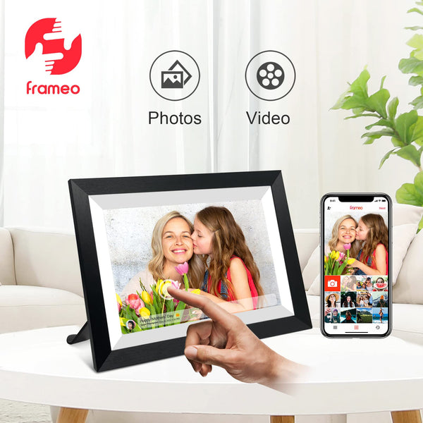 10.1 Inch Smart WiFi Digital Photo Frame 1280x800 IPS LCD Touch Screen, Auto-Rotate Portrait and Landscape, Share Moments Instantly via Frameo App from Anywhere
