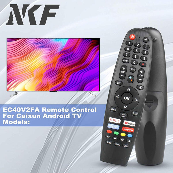 EC32V2HA EC40V2FA Replace Remote Control for Caixun Android TV Remote for BLAUPUNKT TV Remote, for SANSUI TV Remote, for ARRQW TV Remote
