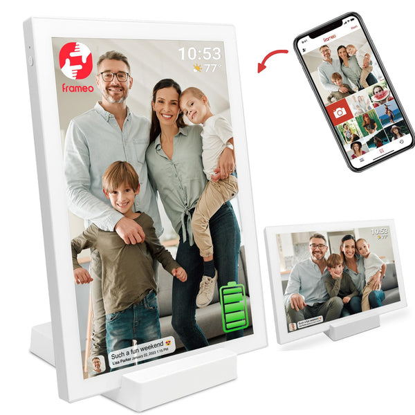 10.1 Inch Smart WiFi Digital Photo Frame 1280x800 IPS LCD Touch Screen, Auto-Rotate Portrait and Landscape, Share Moments Instantly via Frameo App from Anywhere