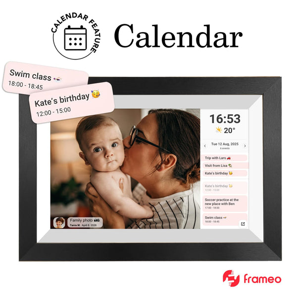 10.1 Inch Smart WiFi Digital Photo Frame 1280x800 IPS LCD Touch Screen, Auto-Rotate Portrait and Landscape, Share Moments Instantly via Frameo App from Anywhere