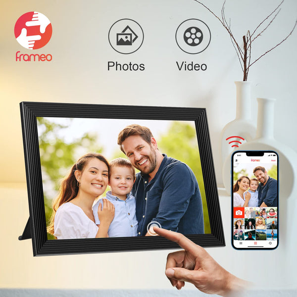 10.1 Inch Smart WiFi Digital Photo Frame 1280x800 IPS LCD Touch Screen, Auto-Rotate Portrait and Landscape, Share Moments Instantly via Frameo App from Anywhere