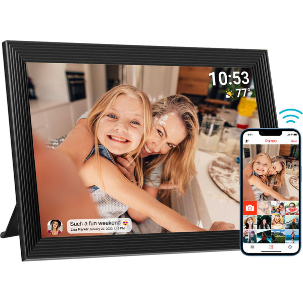 10.1 Inch Smart WiFi Digital Photo Frame 1280x800 IPS LCD Touch Screen, Auto-Rotate Portrait and Landscape, Share Moments Instantly via Frameo App from Anywhere