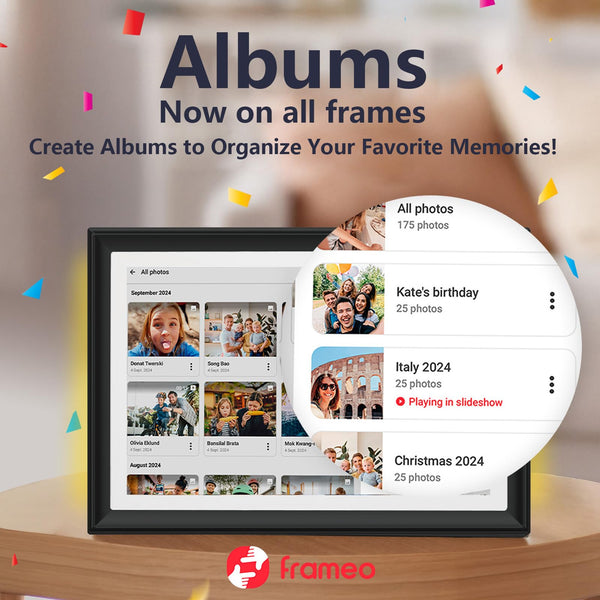 10.1 Inch Smart WiFi Digital Photo Frame 1280x800 IPS LCD Touch Screen, Auto-Rotate Portrait and Landscape, Share Moments Instantly via Frameo App from Anywhere