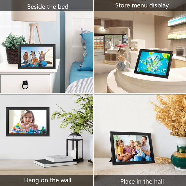 10.1 Inch Smart WiFi Digital Photo Frame 1280x800 IPS LCD Touch Screen, Auto-Rotate Portrait and Landscape, Share Moments Instantly via Frameo App from Anywhere