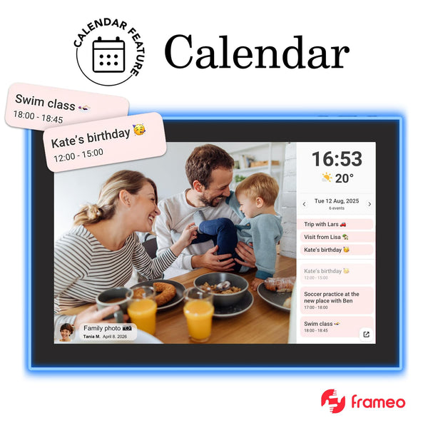 10.1 Inch Smart WiFi Digital Photo Frame 1280x800 IPS LCD Touch Screen, Auto-Rotate Portrait and Landscape, Share Moments Instantly via Frameo App from Anywhere