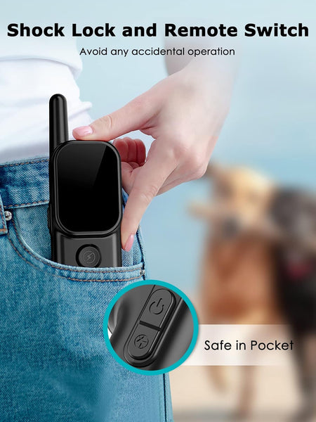 Shock Collar for Dogs - Waterproof Rechargeable Dog Electric Training Collar with Remote for Small Medium Large Dogs with Beep, Vibration, Safe Shock Modes (8-120 Lbs)