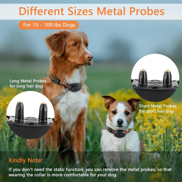 Dog Training Collar with 2 Collars,  IPX7 Waterproof Dog Shock Collar with Remote Range 1300ft  for Small Medium Large Dogs