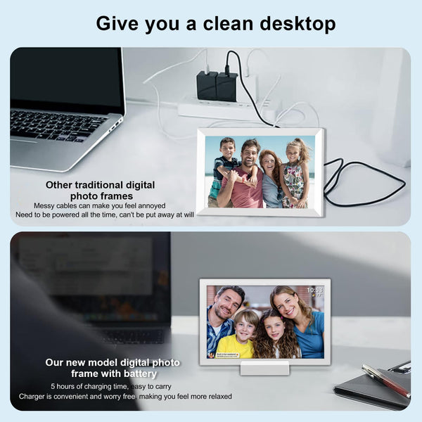 10.1 Inch Smart WiFi Digital Photo Frame 1280x800 IPS LCD Touch Screen, Auto-Rotate Portrait and Landscape, Share Moments Instantly via Frameo App from Anywhere