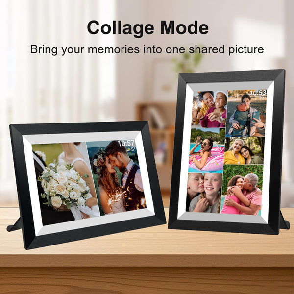 10.1 Inch Smart WiFi Digital Photo Frame 1280x800 IPS LCD Touch Screen, Auto-Rotate Portrait and Landscape, Share Moments Instantly via Frameo App from Anywhere