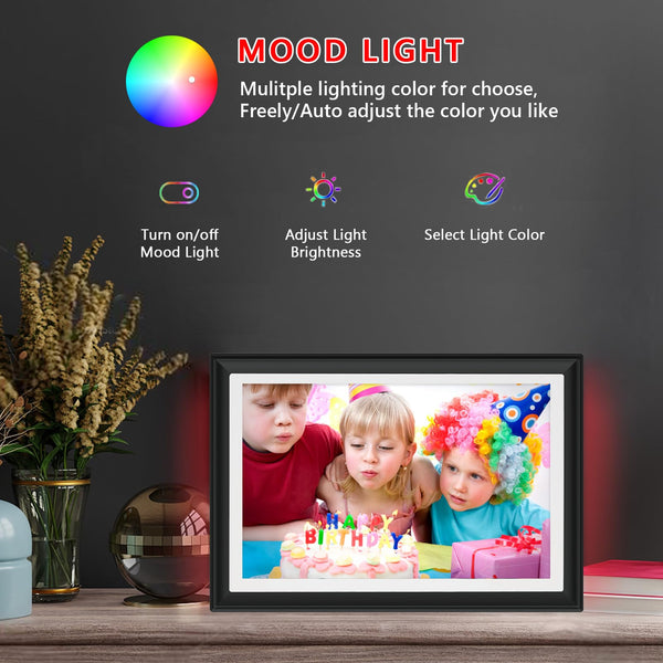 10.1 Inch Smart WiFi Digital Photo Frame 1280x800 IPS LCD Touch Screen, Auto-Rotate Portrait and Landscape, Share Moments Instantly via Frameo App from Anywhere