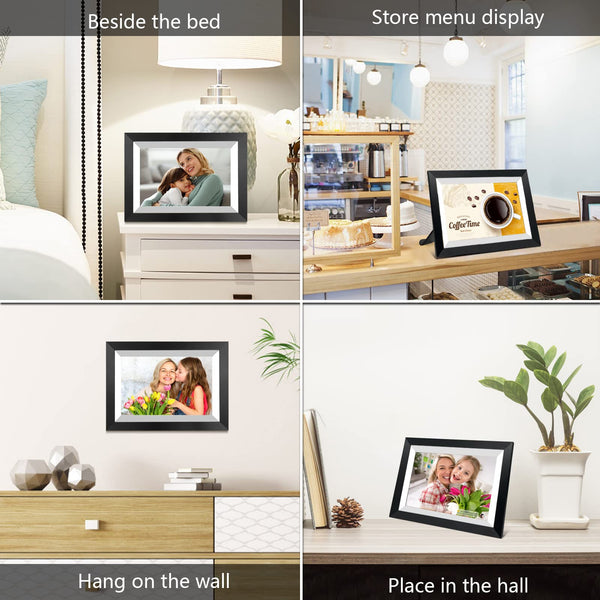 10.1 Inch Smart WiFi Digital Photo Frame 1280x800 IPS LCD Touch Screen, Auto-Rotate Portrait and Landscape, Share Moments Instantly via Frameo App from Anywhere