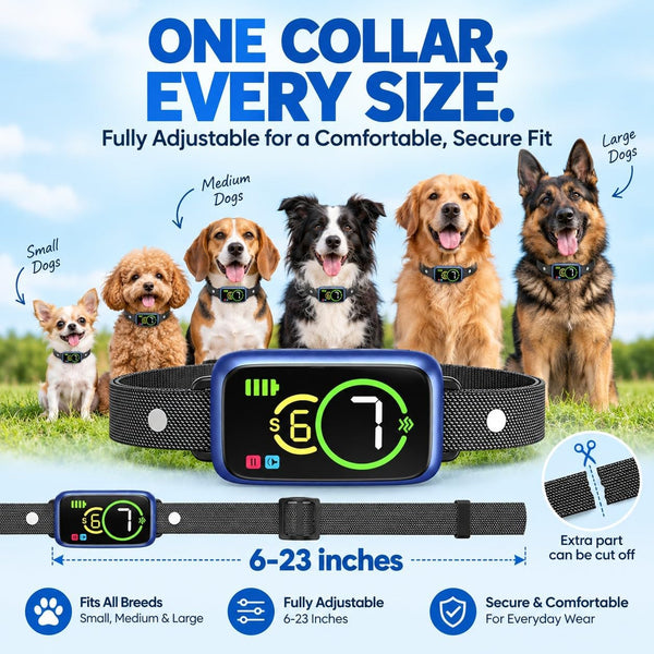 Dog Bark Collar for Dogs, Smart Barking Collar with Sound & Vibration, AI Detection Anti Barking Device for Dogs, Lightweight for Small Medium Large Dogs