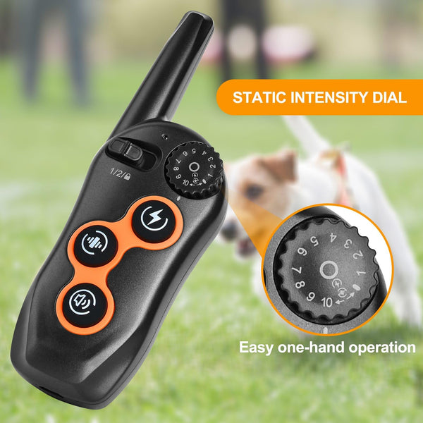 Dog Training Collar with 1 Collar,  IPX7 Waterproof Dog Shock Collar with Remote Range 1300ft  for Small Medium Large Dogs