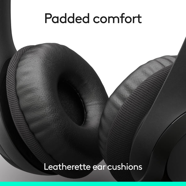 Logitech H390 Wired Headset for PC/Laptop, Stereo Headphones with Noise Cancelling Microphone, USB-A, in-Line Controls, Works with Chromebook - Black
