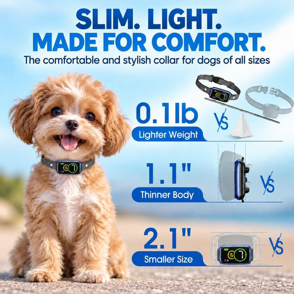 Dog Bark Collar for Dogs, Smart Barking Collar with Sound & Vibration, AI Detection Anti Barking Device for Dogs, Lightweight for Small Medium Large Dogs