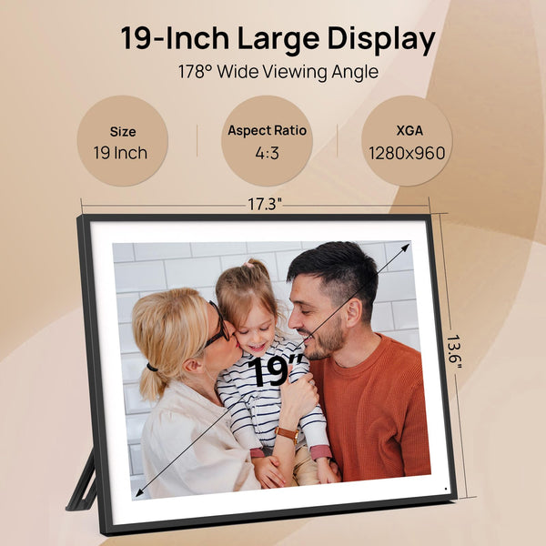 10.1 Inch Smart WiFi Digital Photo Frame 1280x800 IPS LCD Touch Screen, Auto-Rotate Portrait and Landscape, Share Moments Instantly via Frameo App from Anywhere