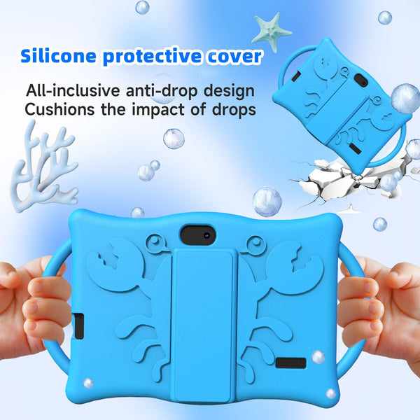 Android Kids Tablet 7 inch Tablets for Kids, 4GB RAM 32GB ROM Quad Core Toddler Tablet with Shockproof Case, Parental Control, WiFi, Bluetooth, 3000mAh Battery, Dual Camera, Educational, Game, Blue