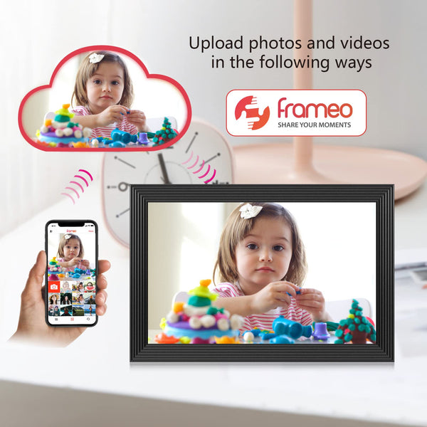 10.1 Inch Smart WiFi Digital Photo Frame 1280x800 IPS LCD Touch Screen, Auto-Rotate Portrait and Landscape, Share Moments Instantly via Frameo App from Anywhere