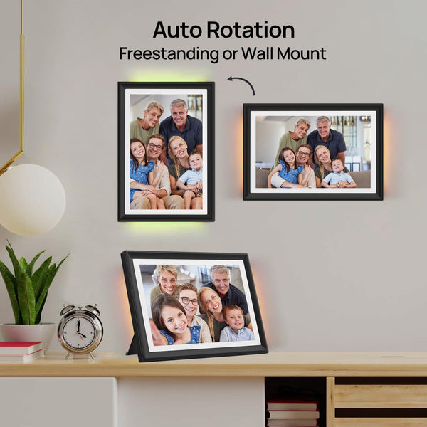 10.1 Inch Smart WiFi Digital Photo Frame 1280x800 IPS LCD Touch Screen, Auto-Rotate Portrait and Landscape, Share Moments Instantly via Frameo App from Anywhere