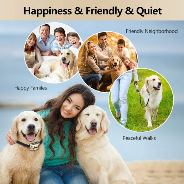 Dog Bark Collar, Adjustable Waterproof Dog Training Collar, Barking Control Dog Shock Collar, Small and Medium Large Dog Cat