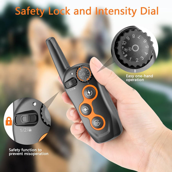 Dog Training Collar with 2 Collars,  IPX7 Waterproof Dog Shock Collar with Remote Range 1300ft  for Small Medium Large Dogs