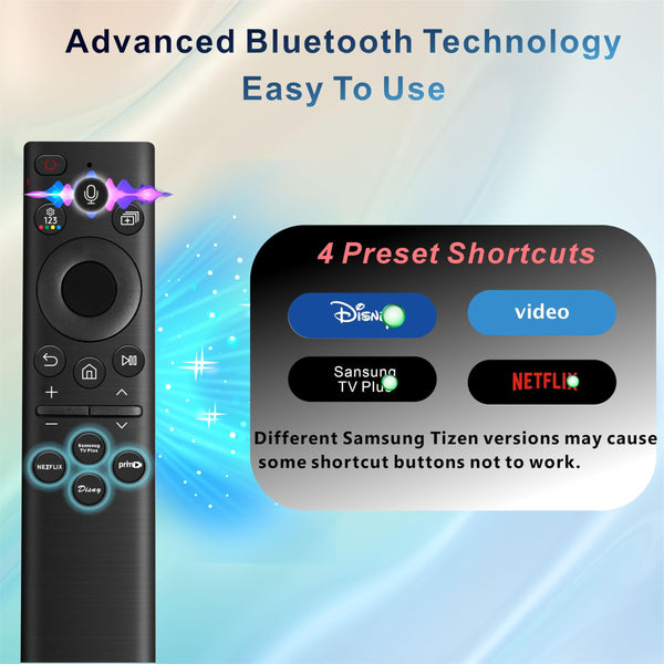 Replacement for Samsung Remote Control for Smart TV, SolarCell Samsung TV Remote 2026-2019, Rechargeable, Universal, Voice Control, Bluetooth, USB-C Fast Charging