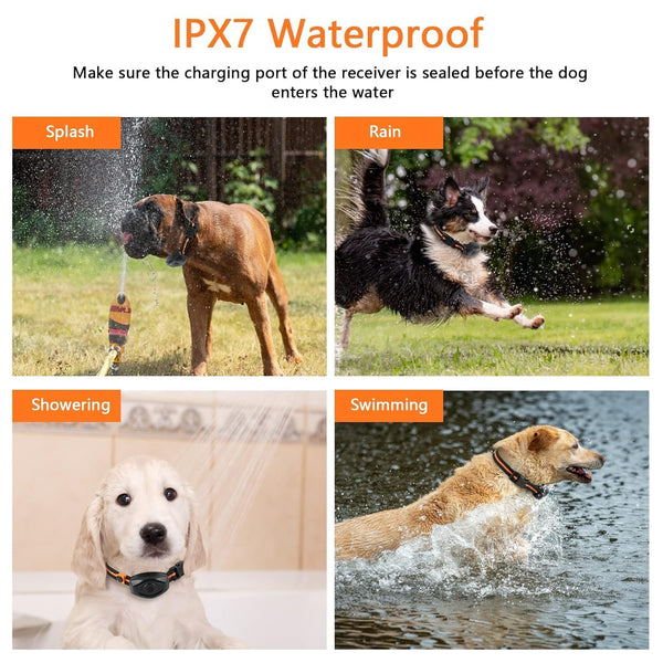 Dog Training Collar with 2 Collars,  IPX7 Waterproof Dog Shock Collar with Remote Range 1300ft  for Small Medium Large Dogs