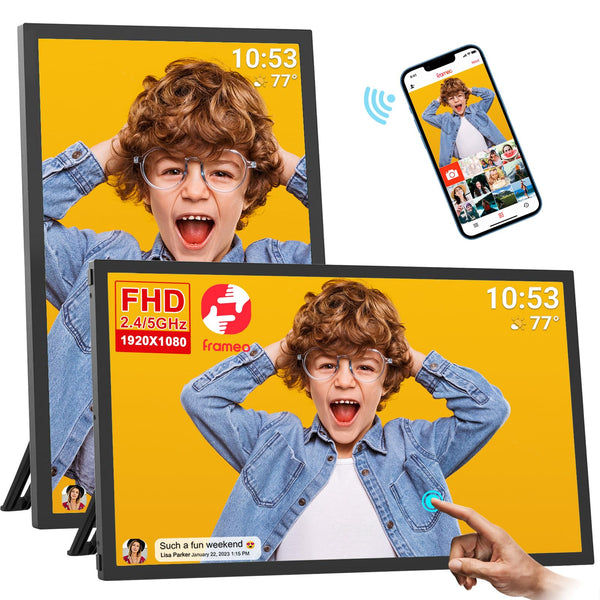 10.1 Inch Smart WiFi Digital Photo Frame 1280x800 IPS LCD Touch Screen, Auto-Rotate Portrait and Landscape, Share Moments Instantly via Frameo App from Anywhere