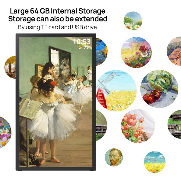10.1 Inch Smart WiFi Digital Photo Frame 1280x800 IPS LCD Touch Screen, Auto-Rotate Portrait and Landscape, Share Moments Instantly via Frameo App from Anywhere