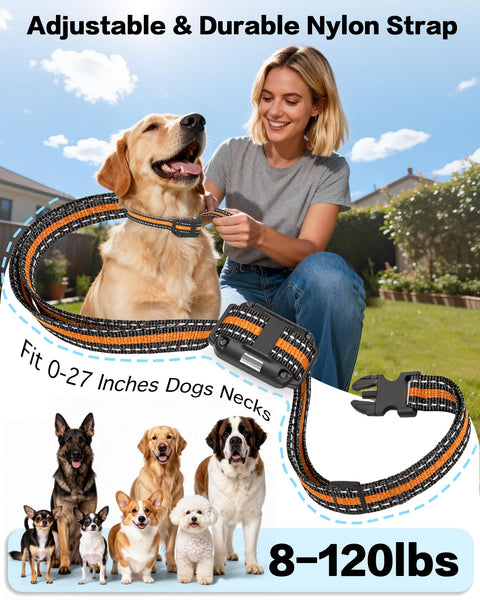 Dog Shock Collar with Remote Control for Small Medium Large Dogs, 3300FT Waterproof Rechargeable Dog Training Collar with 20 Adjustable Shock & Vibration Levels, Beep, LED Light & Safety Lock